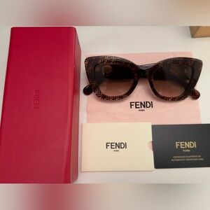 Fendi Tortoise Shell Sunglasses with Case